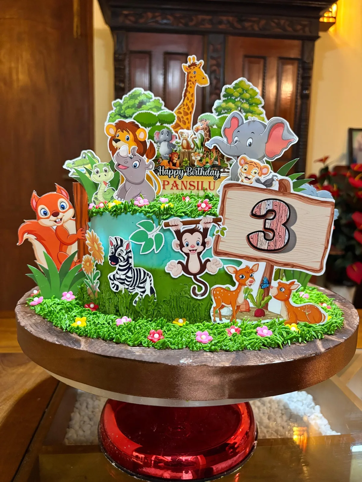 Jungle themed birthday cake